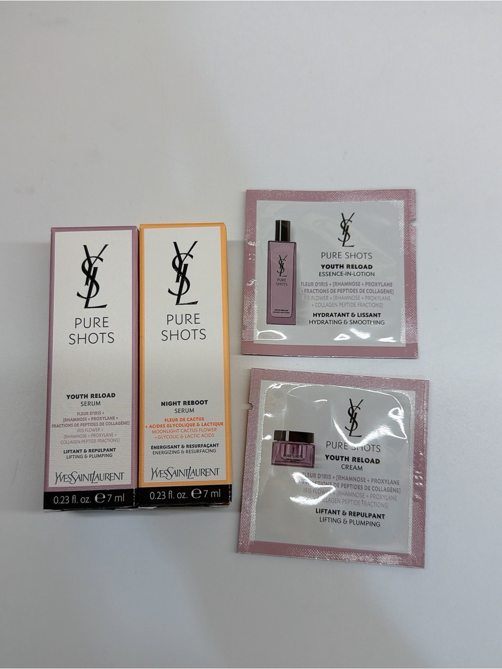 YSL Pure Shots Skincare Sample Bundle - Night Reboot & Youth Reload